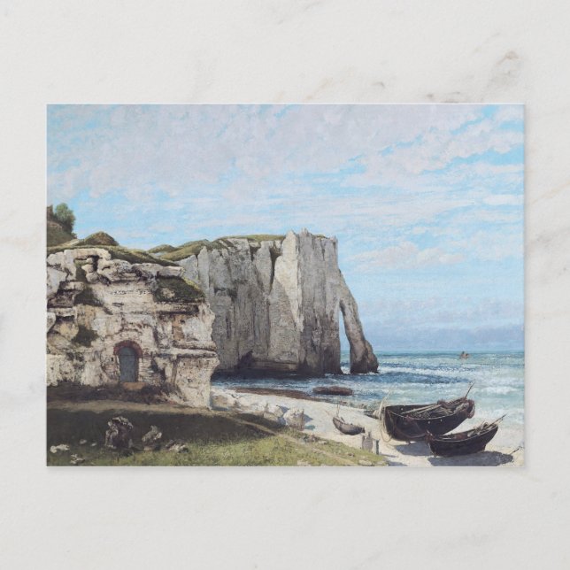 The Cliffs vid Etretat efter stormen 1870 Vykort (Framsida)