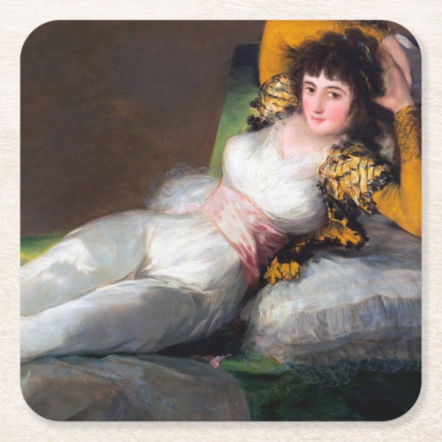 The Clothed Maja, Francisco Goya, 1798-1803 Underlägg Papper Kvadrat (Framsidan)