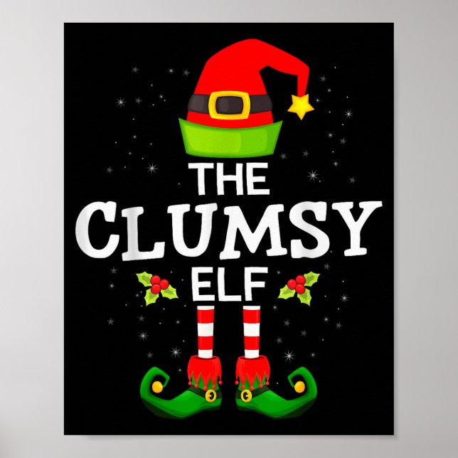 The Clumsy Elf Christmas Family Matching Pajama  Poster (Framsidan)