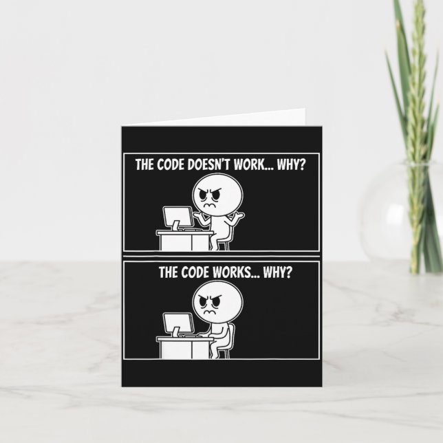 The Code Doesn't Work Funny Programmer Computer En Kort (Framsida)