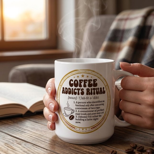The Coffee Addict's mug - Funny Retro gifts  Kaffemugg (Skapare uppladdad)