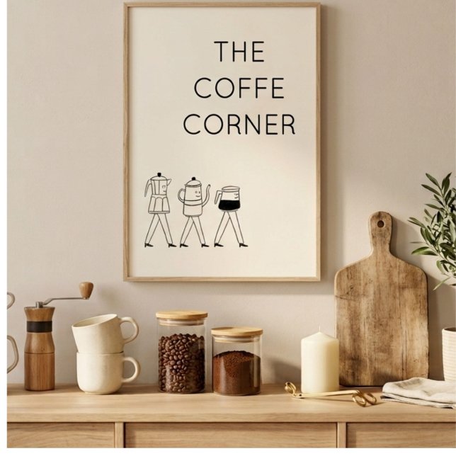 The Coffee Corner-affischen | Minimalistisk kaffev Poster (Skapare uppladdad)