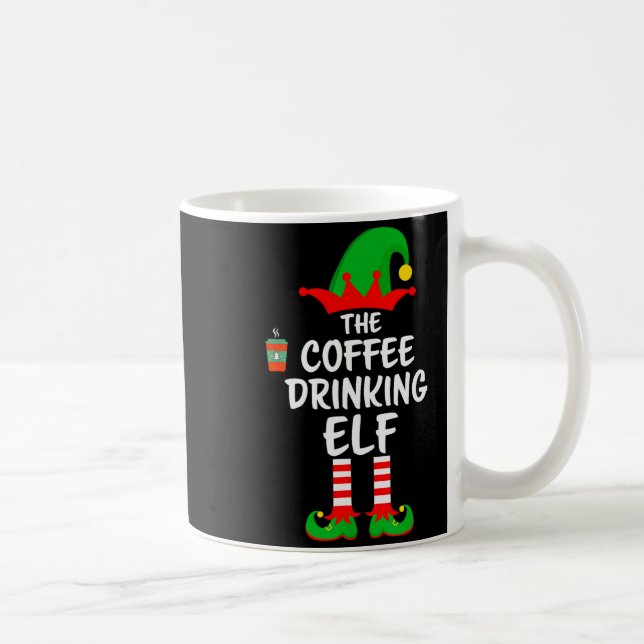 The Coffee Drinking Elf Matching Family Christmas  Kaffemugg (Höger)