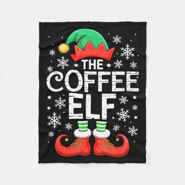 The Coffee Elf Shirt Men Women Family Matching Chr Fleecefilt (Framsidan)