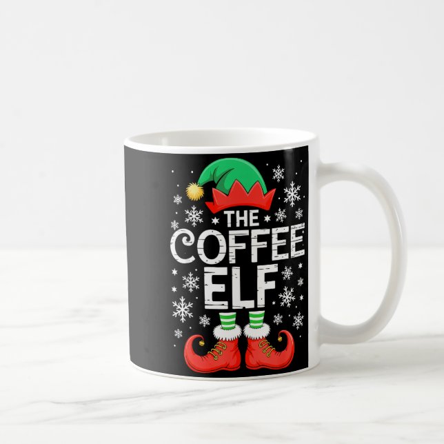 The Coffee Elf Shirt Men Women Family Matching Chr Kaffemugg (Höger)