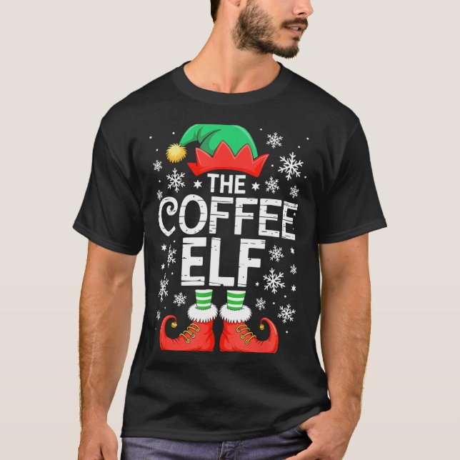 The Coffee Elf Shirt Men Women Family Matching Chr T Shirt (Framsida)
