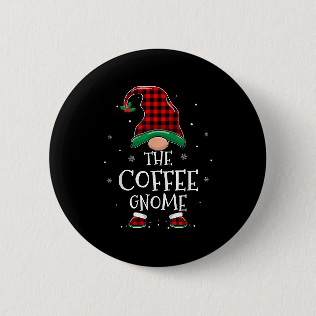 The Coffee Gnome Xmas Family Matching Plaid Christ Knapp (Framsida)