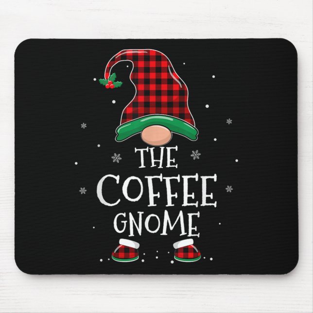 The Coffee Gnome Xmas Family Matching Plaid Christ Musmatta (Framsidan)
