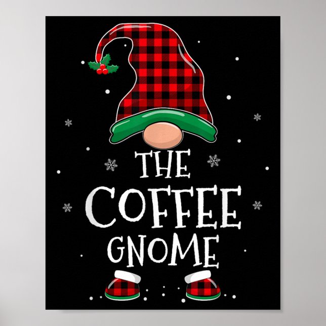 The Coffee Gnome Xmas Family Matching Plaid Christ Poster (Framsidan)