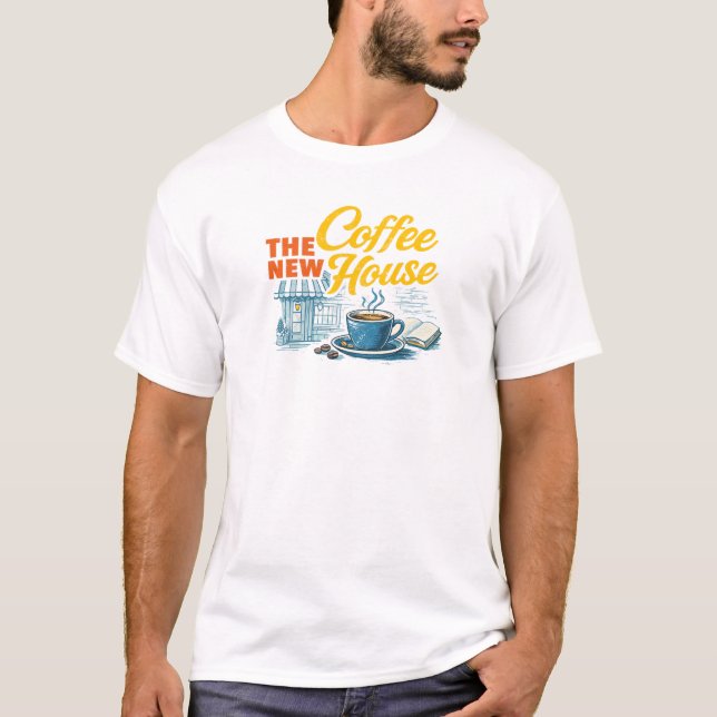 The Coffee House Mysiga Café Konst T Shirt (Framsida)