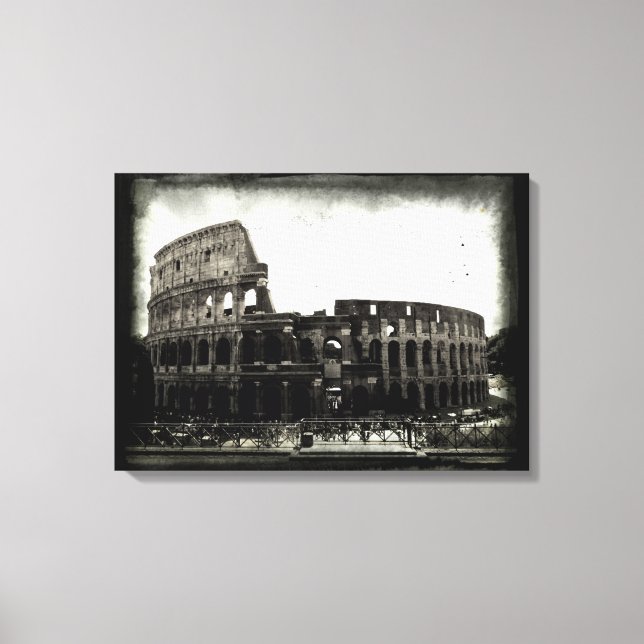 The Colosseum in Black and White Canvastryck (Framsida)