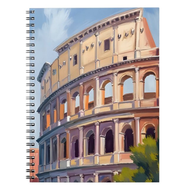 The Colosseum Rome Watercolor Travel  Anteckningsbok (Framsidan)