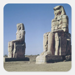 The Colossi of Memnon, statues of Amenhotep Fyrkantigt Klistermärke
