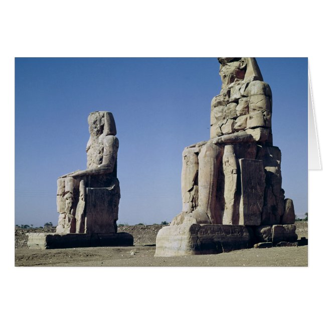 The Colossi of Memnon, statues of Amenhotep Hälsningskort (Framsidan Horizontal)