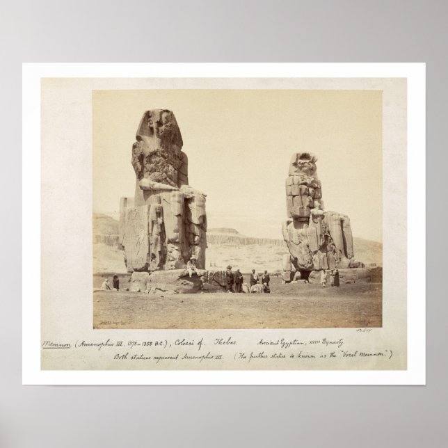 The Colossi of Memnon, statues of Amenhotep III, X Poster (Framsidan)