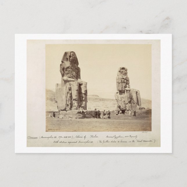 The Colossi of Memnon, statues of Amenhotep III, X Vykort (Framsida)