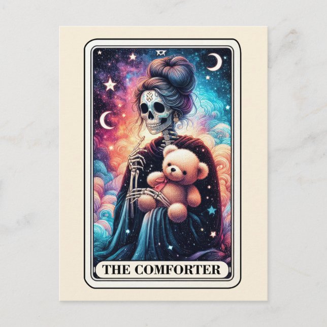 The Comforter Tarot Teddybjörn Skelett Mamma Vykort (Framsida)