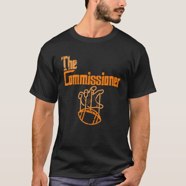 The Commissioner Fantasy Football Commish FFL Men T Shirt (Framsida)