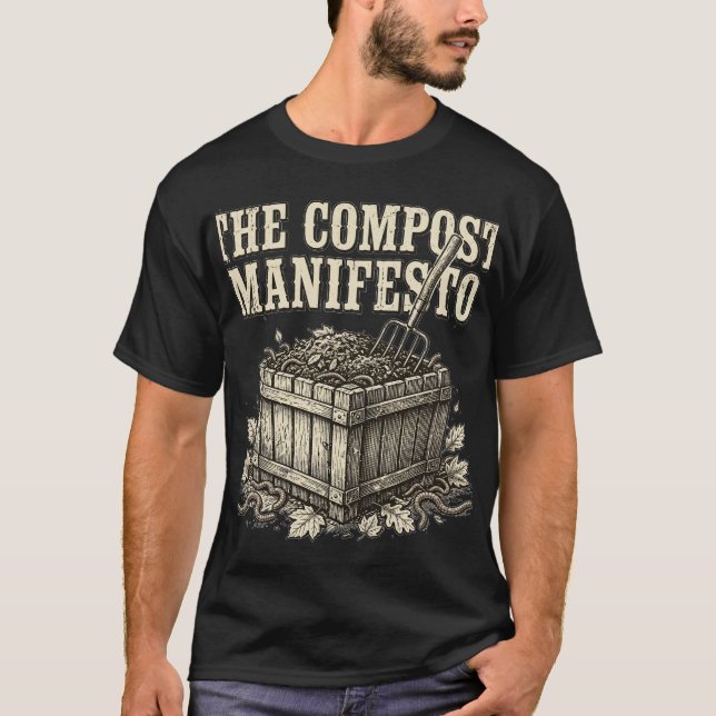 The Compost Manifesto T-Shirt – Rolig Kompostering (Framsida)