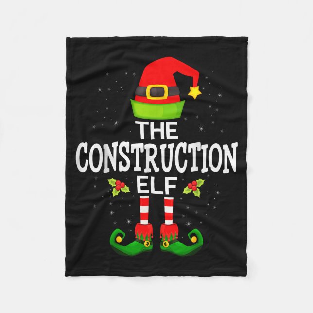 The Construction Elf Christmas Family Matching Paj Fleecefilt (Framsidan)