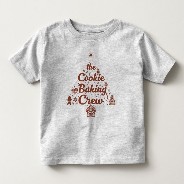 The Cookie Baking Crew Christmas Tree Design T Shirt (Framsida)
