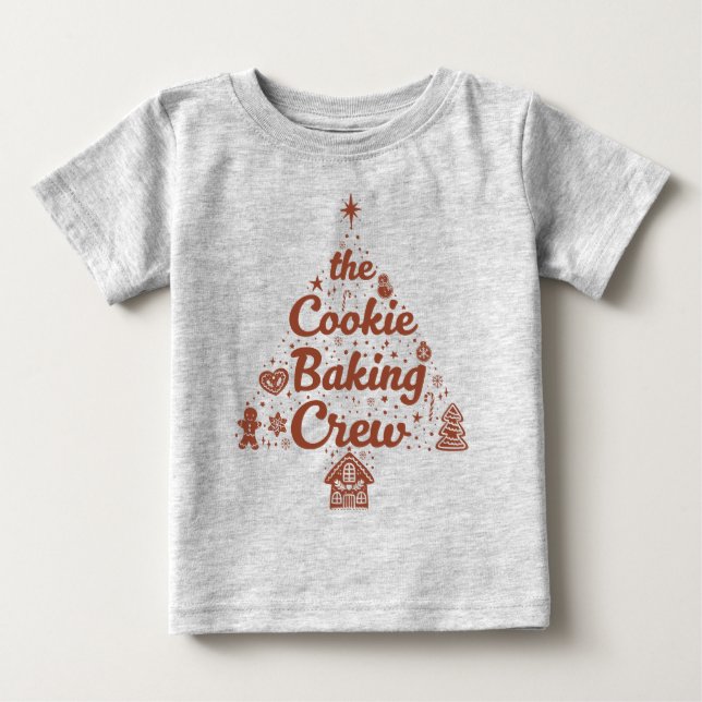 The Cookie Baking Crew Julgran Design T Shirt (Framsida)