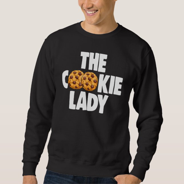 The Cookie Lady Bakande Kvinnor Choco Chip Cookie  Lång Ärmad Tröja (Framsida)