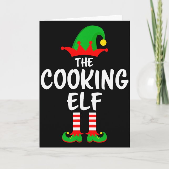 The Cooking Elf Matching Family Christmas  Kort (Framsida)