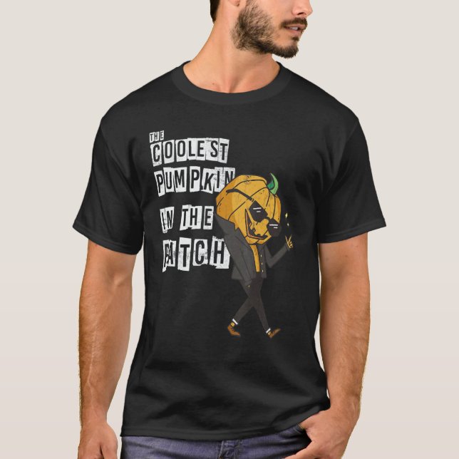 The Coolest Pumpkin In The Patch  Scarecrow Pumpki T Shirt (Framsida)