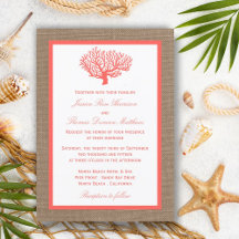 The Coral On Burlap Boho Beach Wedding Collection
