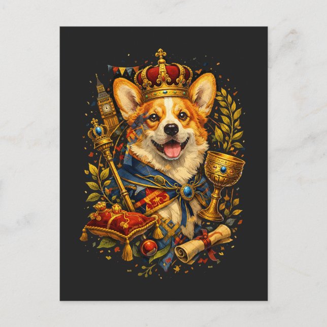 The Corgi King Vykort (Framsida)