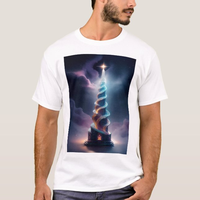 The Corkscrew Tower With Starburst At Top T Shirt (Framsida)