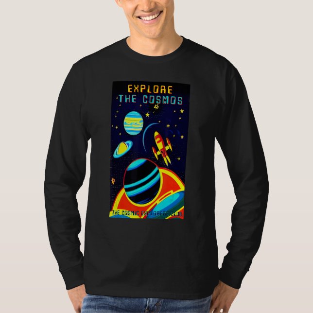 The Cosmic Explorers Club Explore The Cosmos (#14) T Shirt (Framsida)