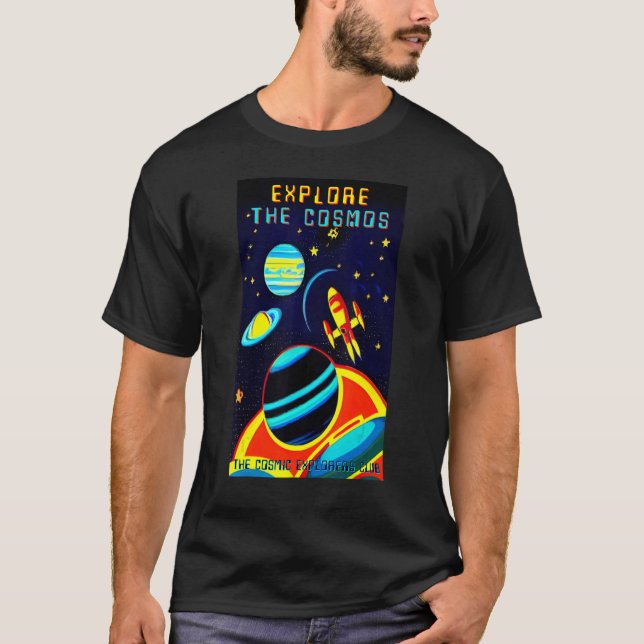 The Cosmic Explorers Club Explore The Cosmos (#14) T Shirt (Framsida)