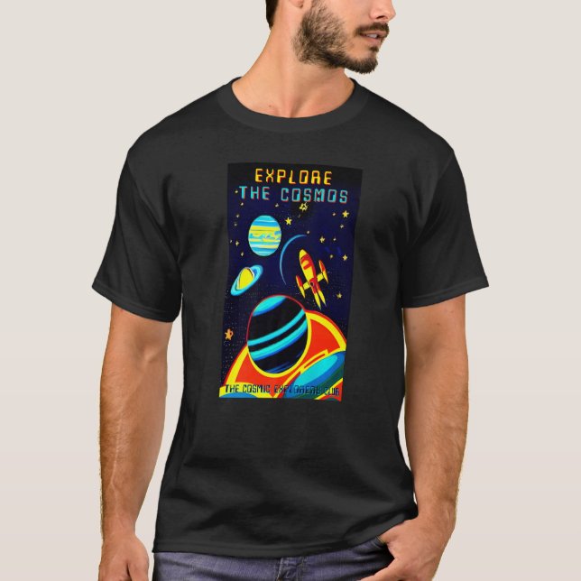 The Cosmic Explorers Club Explore The Cosmos (#14) T Shirt (Framsida)