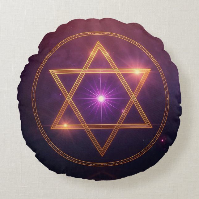 The Cosmic Star of Enlightened Balance Rund Kudde (Framsidan)