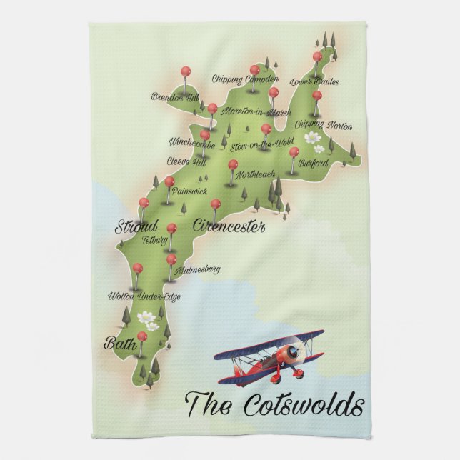 The Cotswolds Vintagekarta Kökshandduk (Vertikal)
