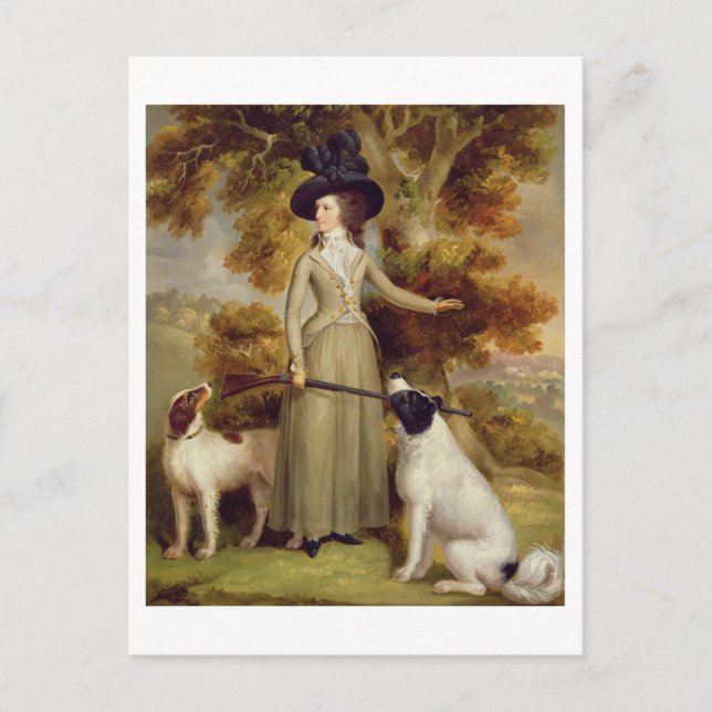The Countess of Effingham with Gun and Shooting Do Vykort (Framsida)
