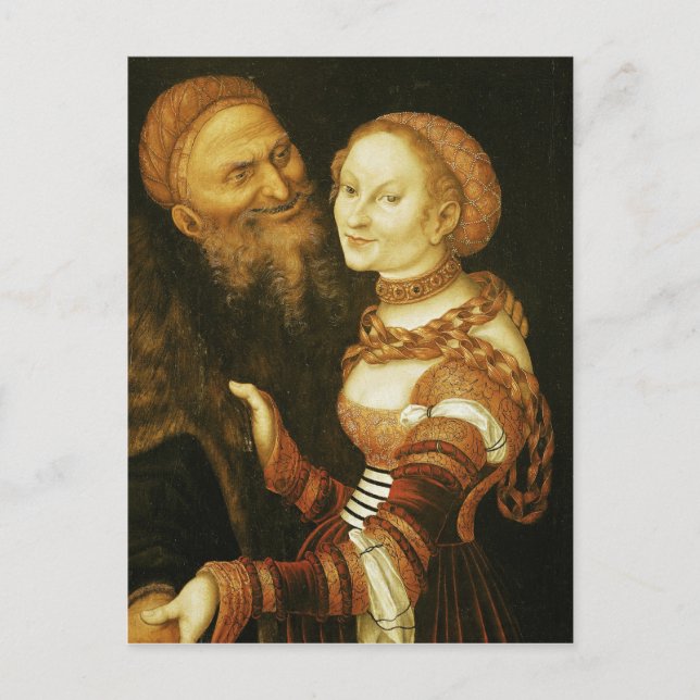 The Courtesan and the Old Man, 1530 Vykort (Framsida)