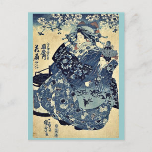 The courtesan Hanao of Ogiya by Utagawa,Kuniyoshi Vykort