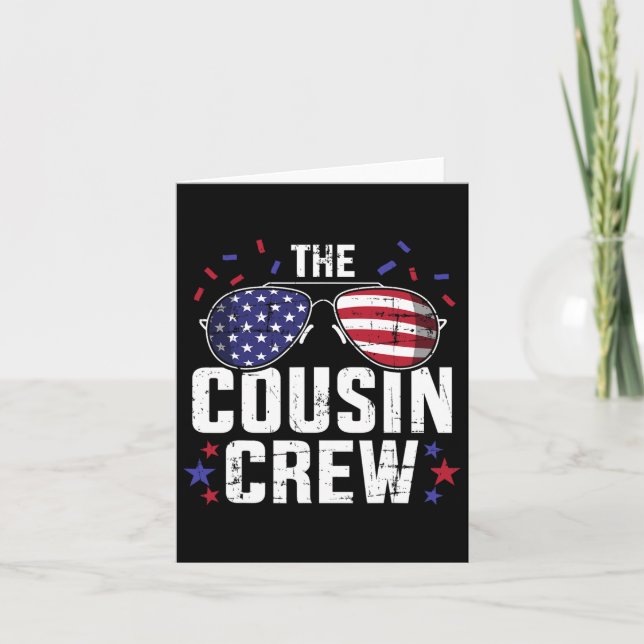 The Cousin Crew Med Oss Amerikansk Flagga För 4:e  Kort (Framsida)