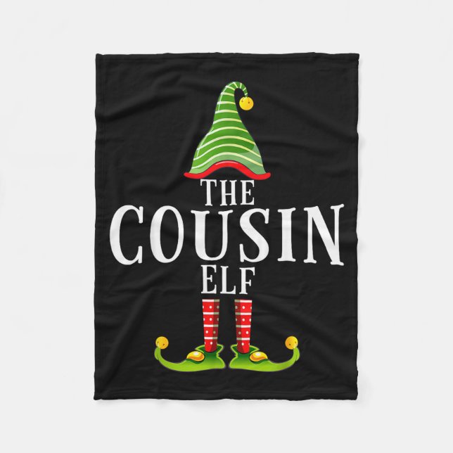 The Cousin Elf Funny Matching Pajama Xmas  Fleecefilt (Framsidan)