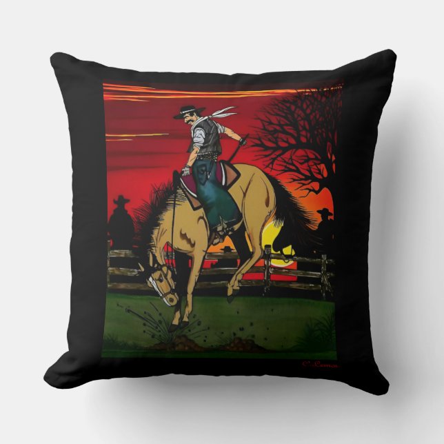 "The Cowboys" Dekorativ kudde-design. Kudde (Framsida)