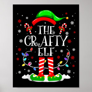 The Crafty Elf Roliga Xmas Tomte Matchande Familj Poster