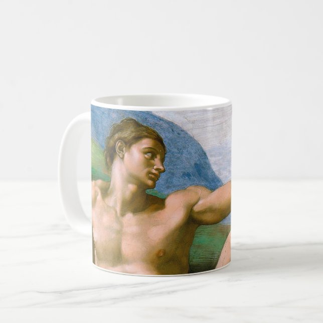 The Creation of Adam (detalj), Michelangelo Kaffemugg (Framsida vänster)