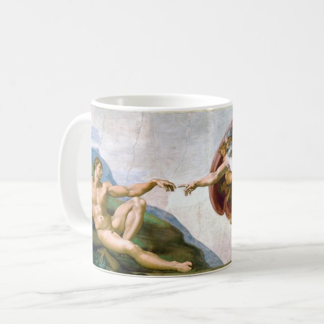 The Creation of Adam, Michelangelo, 1508-1512 Kaffemugg (Framsida vänster)