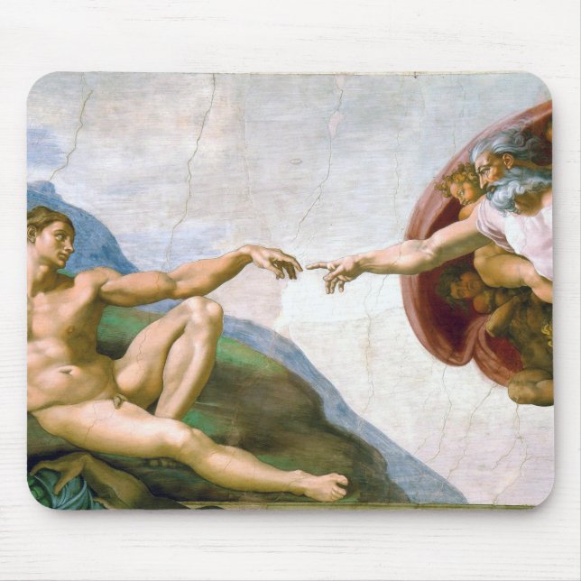The Creation of Adam, Michelangelo, 1508-1512 Musmatta (Framsidan)