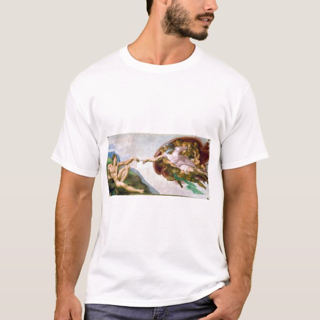 The Creation of Adam, Michelangelo, 1508-1512 T Shirt (Framsida)