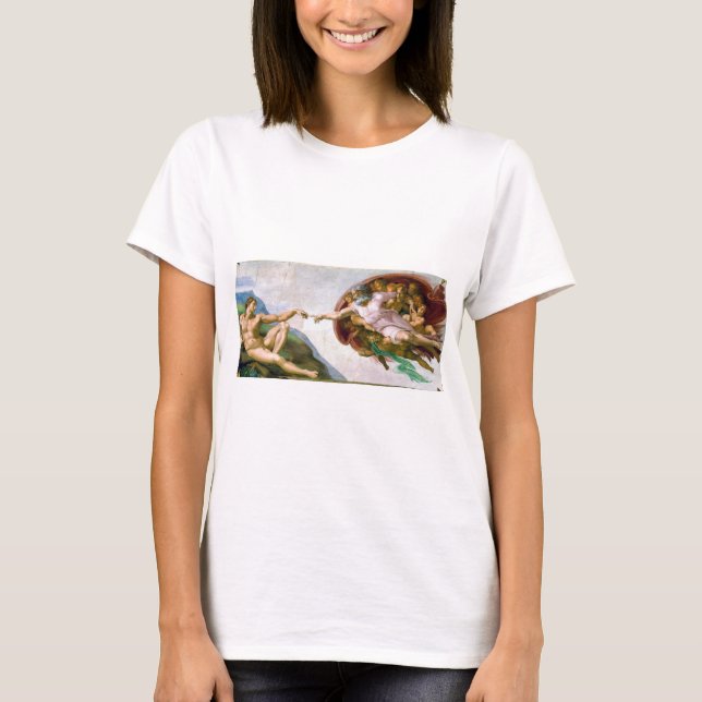 The Creation of Adam, Michelangelo, 1508-1512 T Shirt (Framsida)