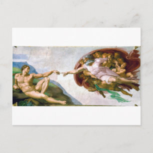 The Creation of Adam, Michelangelo, 1508-1512 Vykort